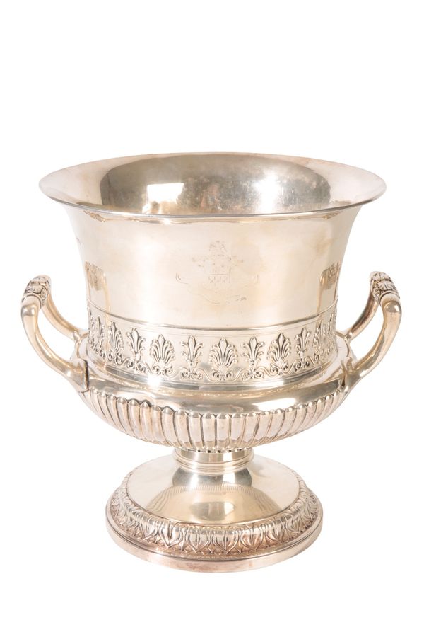 GEORGE III TWO-HANDLED SILVER WINE COOLER, by Phillip Rundell, London, 1820