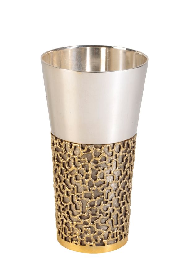 FREDERICK RICHARD COOK: A MODERNIST SILVER PARCEL-GILT BEAKER, London, 1972