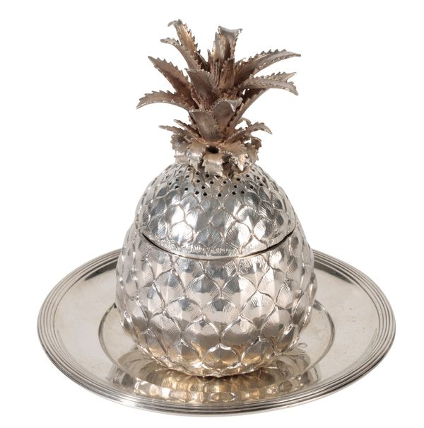 AUSTRIAN SILVER "PINEAPPLE" DESSERT BOWL, by Josef Carl Klinkosch, Vienna, c.1880