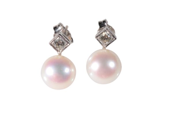 PEARL AND DIAMOND EARRINGS