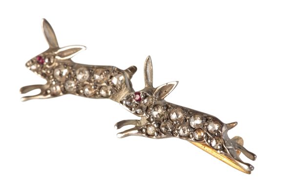 RUNNING RABBITS BROOCH