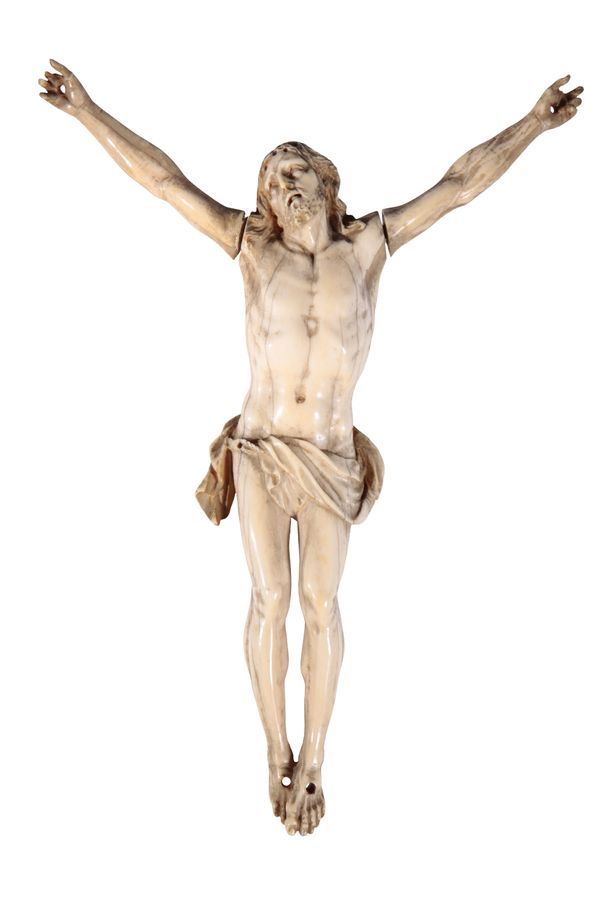 CONTINENTAL CARVED IVORY FIGURE OF CHRIST