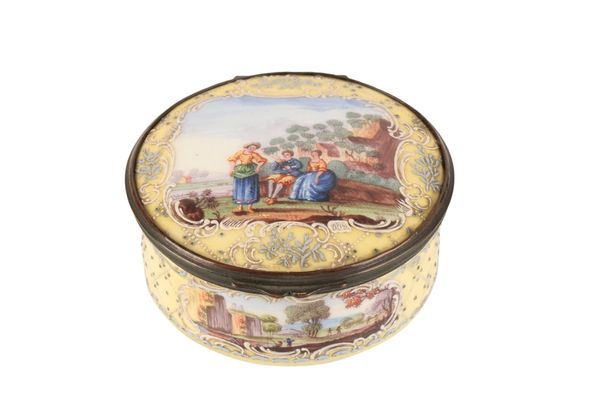 ENGLISH ENAMEL CIRCULAR BOX,