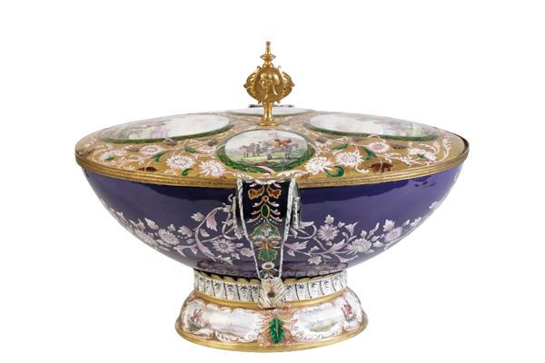 AUSTRIAN ENAMEL TUREEN AND COVER