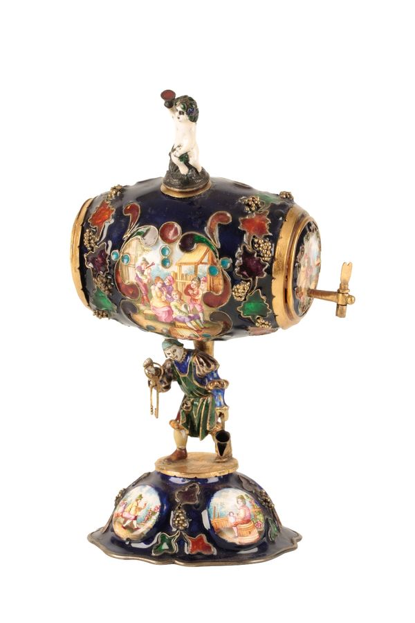 AUSTRIAN ENAMEL PERFUME BARREL