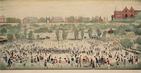 •LAURENCE STEPHEN LOWRY (1887-1976) 'Peel Park, Salford' 