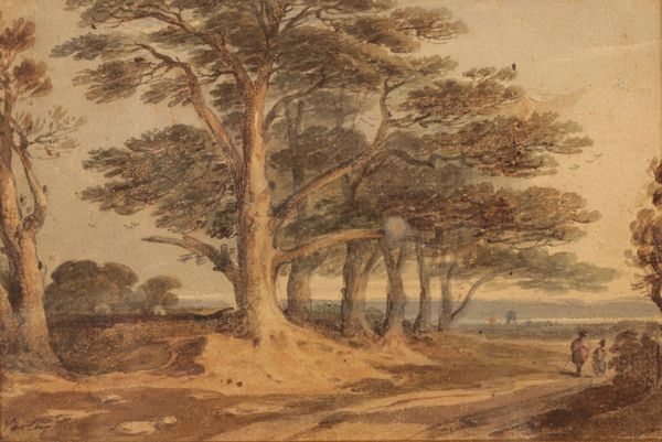 ASCRIBED TO JOHN VARLEY (1778-1842) Figures on a country path lined with trees