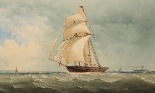 CHARLES TAYLOR JNR (fl. 1841-1883) A schooner in full sail