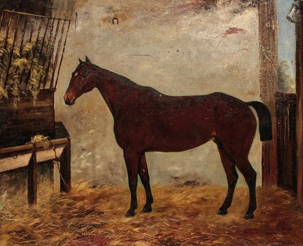 NAIVE SCHOOL, 19th century A horse in a stable