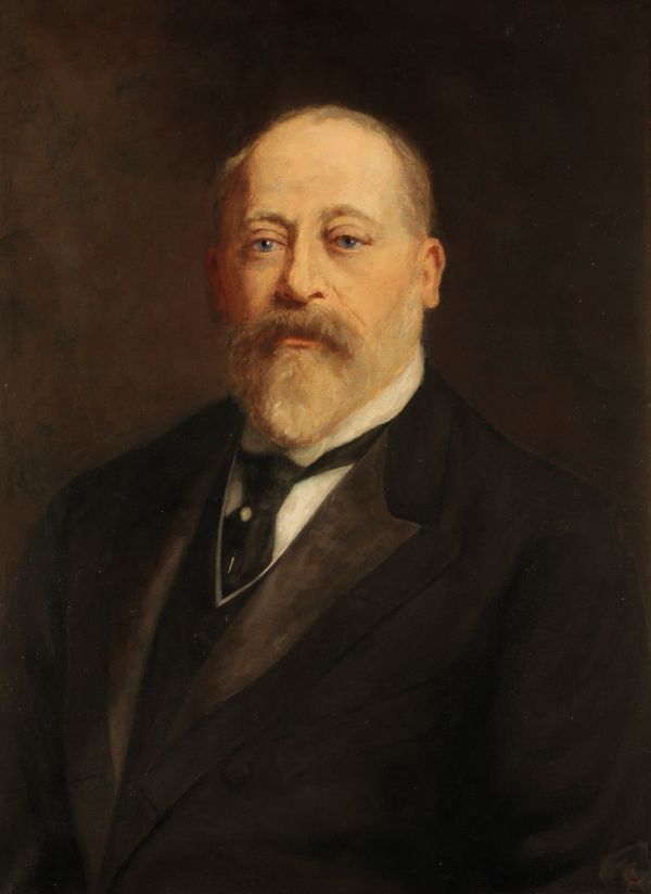 AFTER SIR SAMUEL LUKE FILDES (1843-1927) A head and shoulders portrait of King Edward VII