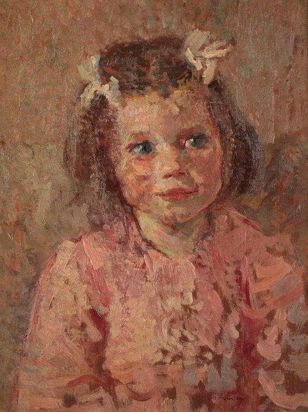 JAMES BOLIVAR MANSON (1879-1945) 'Portrait of Jean in a Pink Dress'