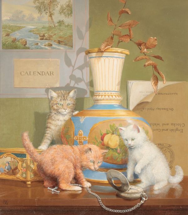 ROBERT ARNOLD (20th century) 'Kittens at play'