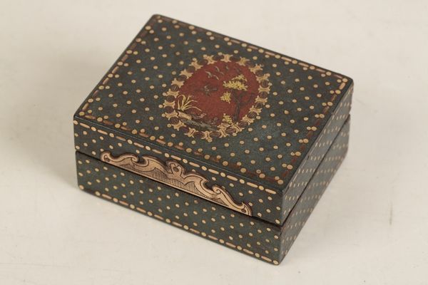 LATE 19TH CENTURY CONTINENTAL PIQUE WORK MINIATURE BOX