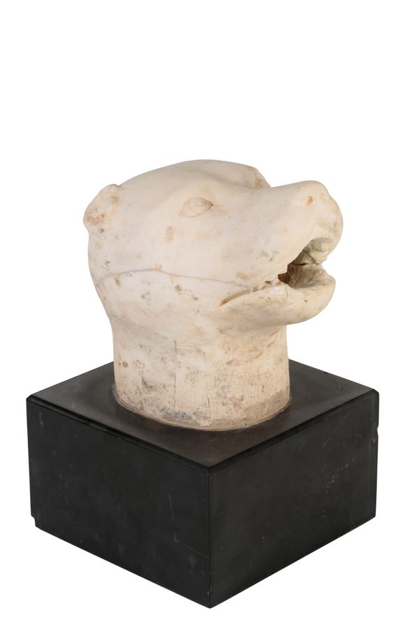 MARBLE SCULPTURE OF DOGS HEAD