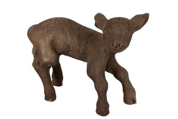 UNUSUAL CARVED FIGURE OF A LAMB