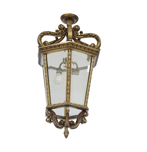 GILT BRONZE HEXAGONAL LANTERN