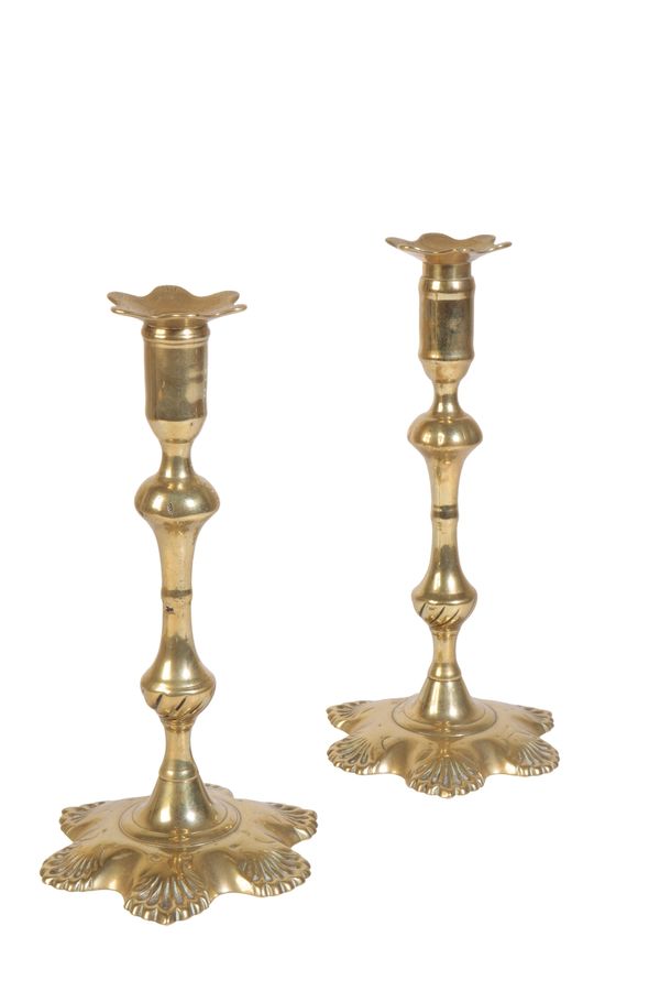 PAIR OF BRASS CANDLESTICKS