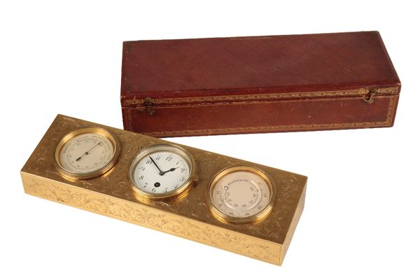 FRENCH CLOCK AND BAROMETER DESK SET