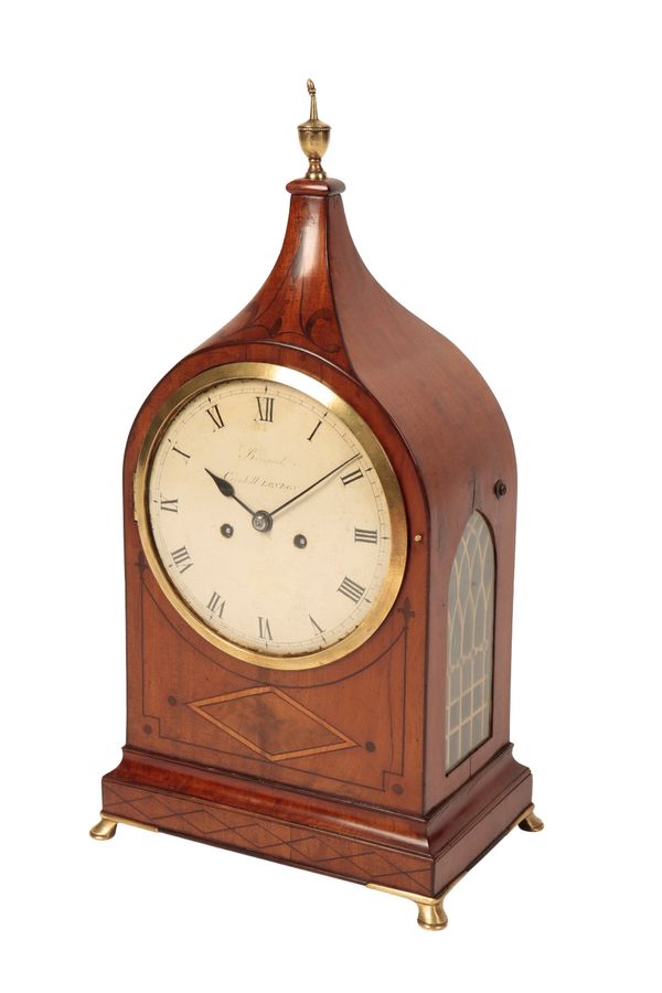 19TH CENTURY MAHOGANY BRACKET CLOCK