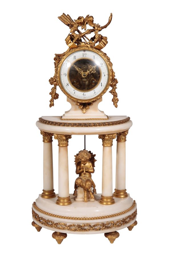 19TH CENTURY FRENCH MARBLE MANTLE CLOCK