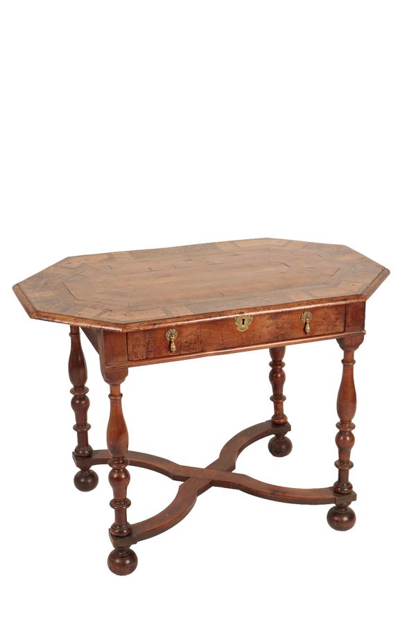 NORTH EUROPEAN WALNUT AND MARQUETRY SIDE TABLE