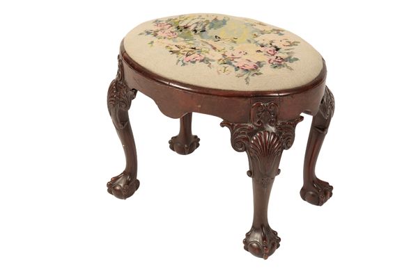 GEORGE III STYLE OVAL MAHOGANY FOOTSTOOL