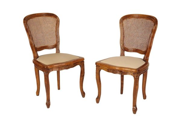 SET FIVE FRENCH OAK SALON CHAIRS