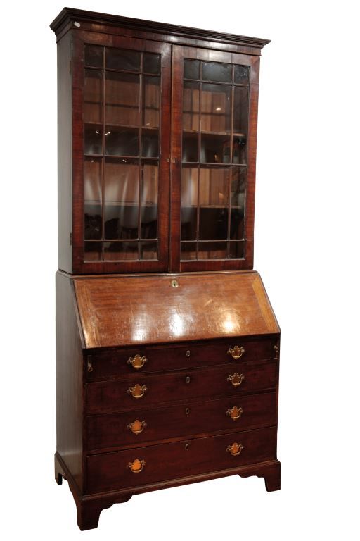 GEORGE III MAHOGANY SECRETAIRE BOOKCASE