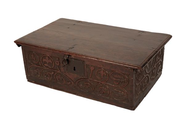 CHARLES II CARVED OAK BIBLE BOX