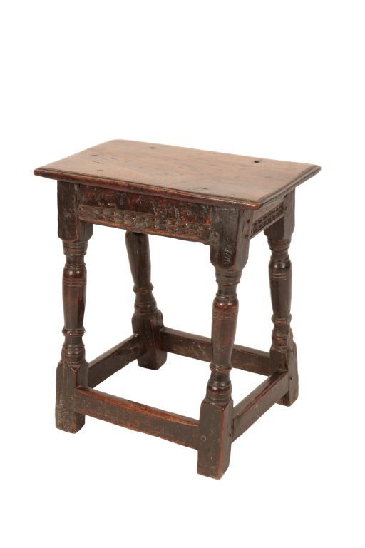 CHARLES II OAK JOINT STOOL