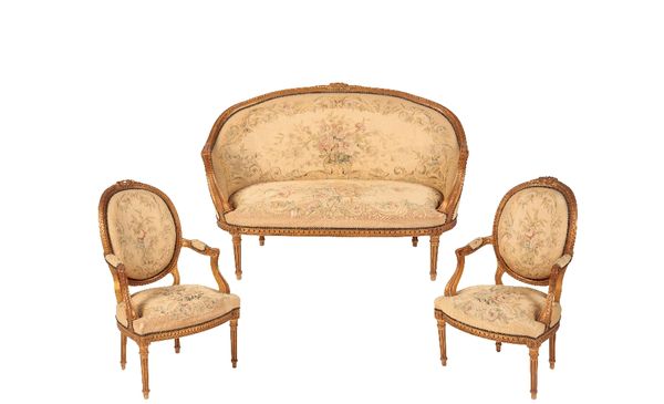 LOUIS XVI STYLE GILTWOOD SALON SUITE