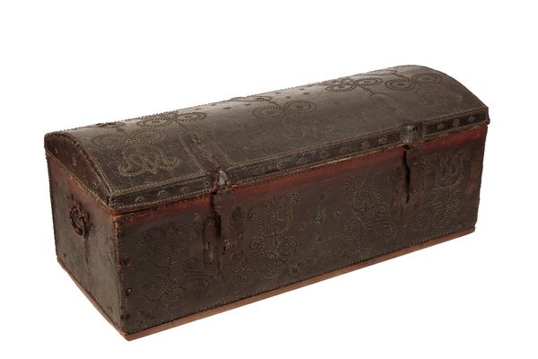 CHARLES II STUDDED LEATHER TRUNK