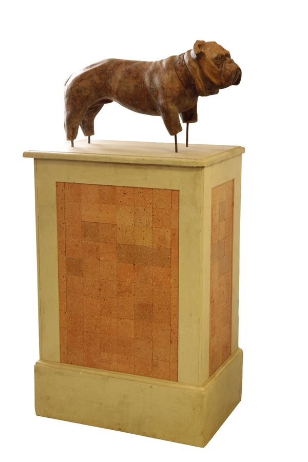 TERRACOTA STANDING BULLDOG FIGURE