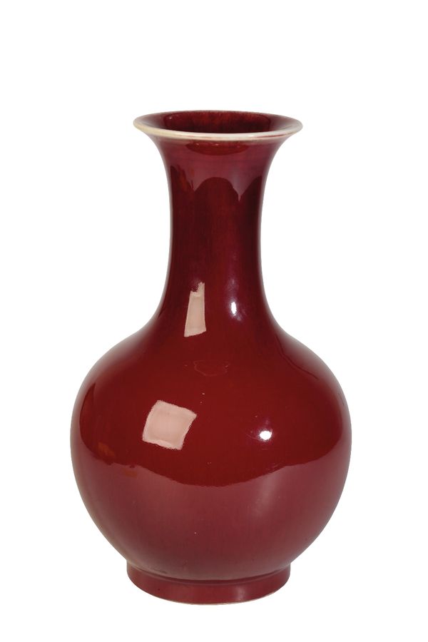 OX BLOOD-GLAZED BALUSTER VASE