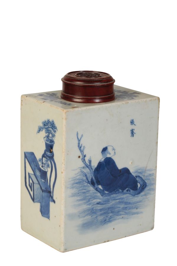 BLUE AND WHITE CANISTER