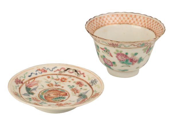 FAMILLE ROSE TEA BOWL AND SAUCER