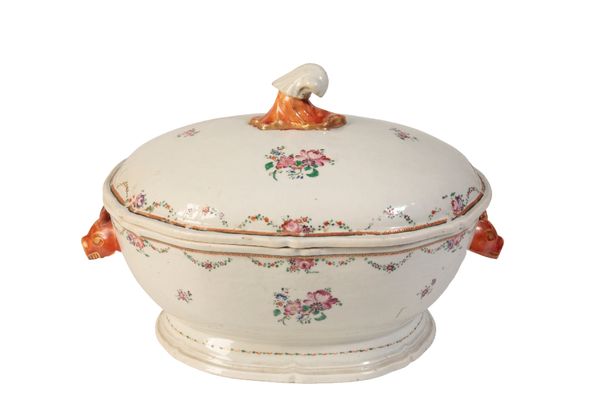 EXPORT FAMILLE ROSE TUREEN AND COVER