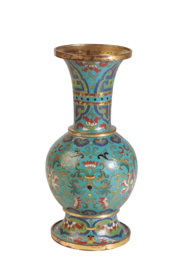 GOOD CLOISONNE VASE, QIANLONG PERIOD