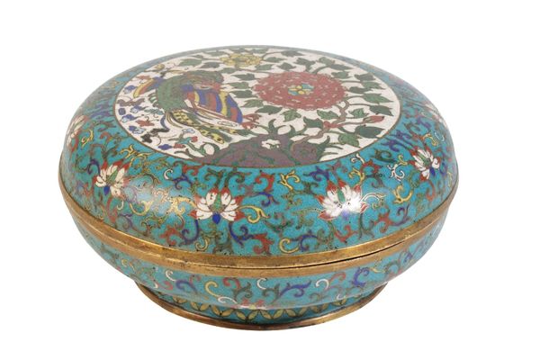 CLOISONNE CIRCULAR BOX AND COVER