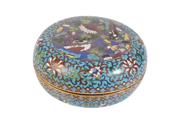 CLOISONNE CIRCULAR BOX AND COVER