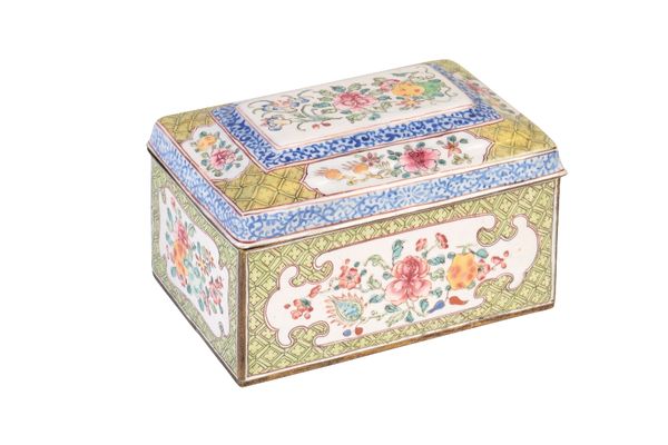 CANTON ENAMEL BOX AND COVER