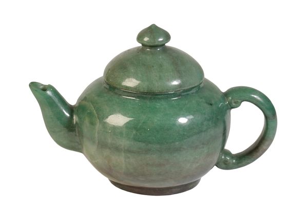 GREEN HARDSTONE TEA POT