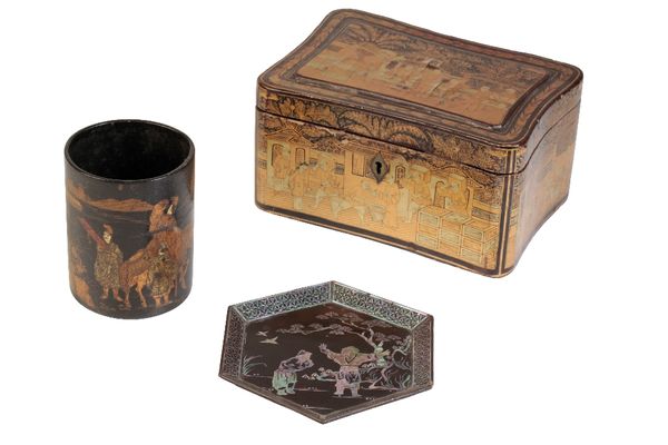 EXPORT LACQUER TEA CADDY