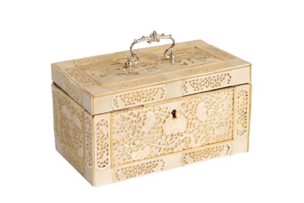 MOTHER OF PEARL EXPORT TEA CADDY