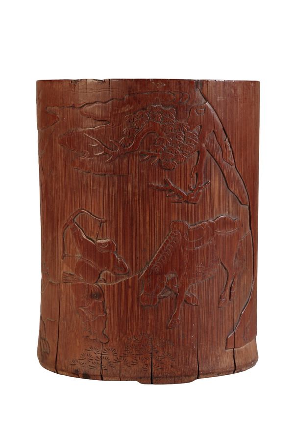 CARVED BAMBOO BRUSHPOT (BITONG)