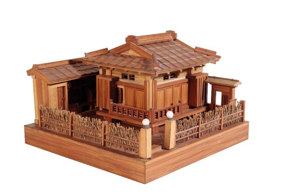 FINE JAPANESE BAMBOO MODEL OF A TEA HOUSE