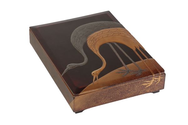 JAPANESE LACQUER AND MOTHER OF PEARL WRITING BOX