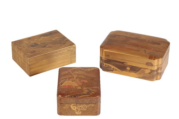 THREE JAPANESE LACQUER BOXES