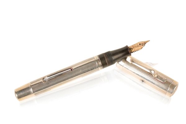 ART DECO SILVER CASED FOUNTAIN PEN