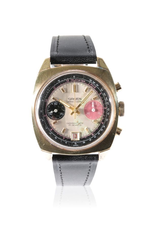 CRUEN POSITION GOLD-PLATED GENTLEMAN'S CHRONOGRAPH WRISTWATCH